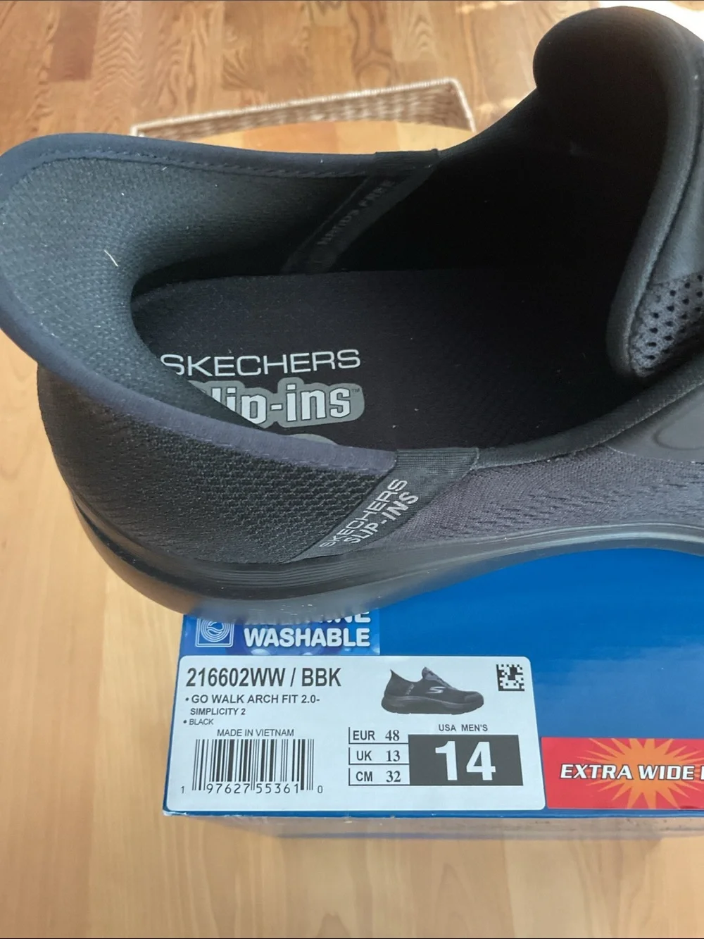 Skechers GOwalk Men's Black Athletic Walking Shoes - Extra Wide